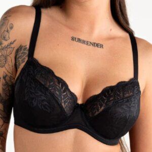 Understance Yara FlexWire Unpadded Demi Lift Bra Black 34H